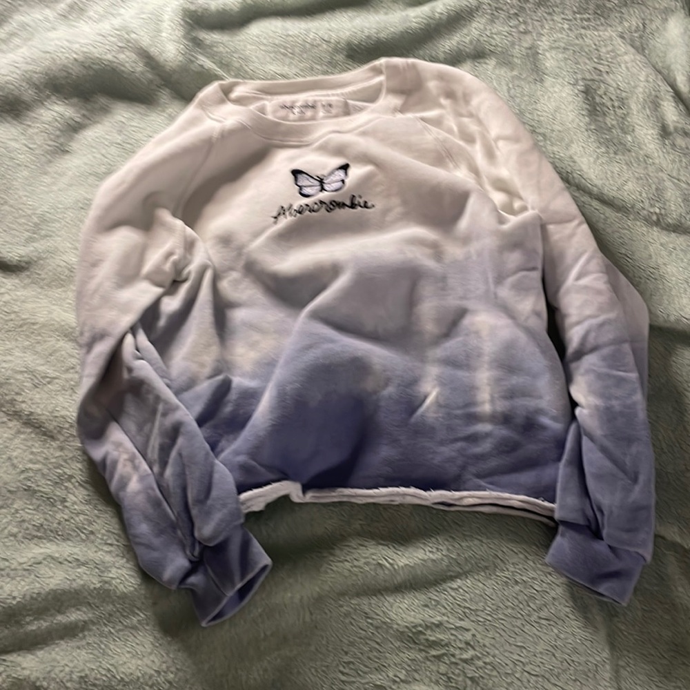 Blue Abercrombie, and Fitch butterfly sweater